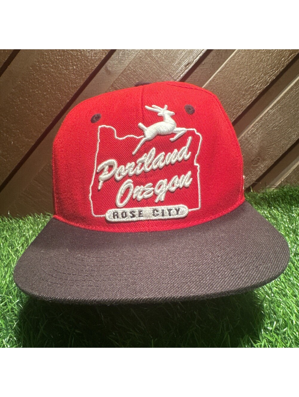 Zephyr Portland Oregon Rose City White Stag Sign Snapback Hat Cap